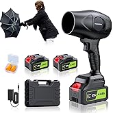 YUQUESEN 980,000 RPM Cordless Leaf Blower - 21V Electric Handheld Leaf Blower with 2×4.0Ah Batteries & Fast Charger - Lightweight for Patio, Lawn, Yard, Deck Cleaning - Light Black