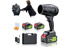 YUQUESEN 980,000 RPM Cordless Leaf Blower - 21V Electric Handheld Leaf Blower with 2×4.0Ah Batteries & Fast Charger - Lightweight for Patio, Lawn, Yard, Deck Cleaning - Light Black