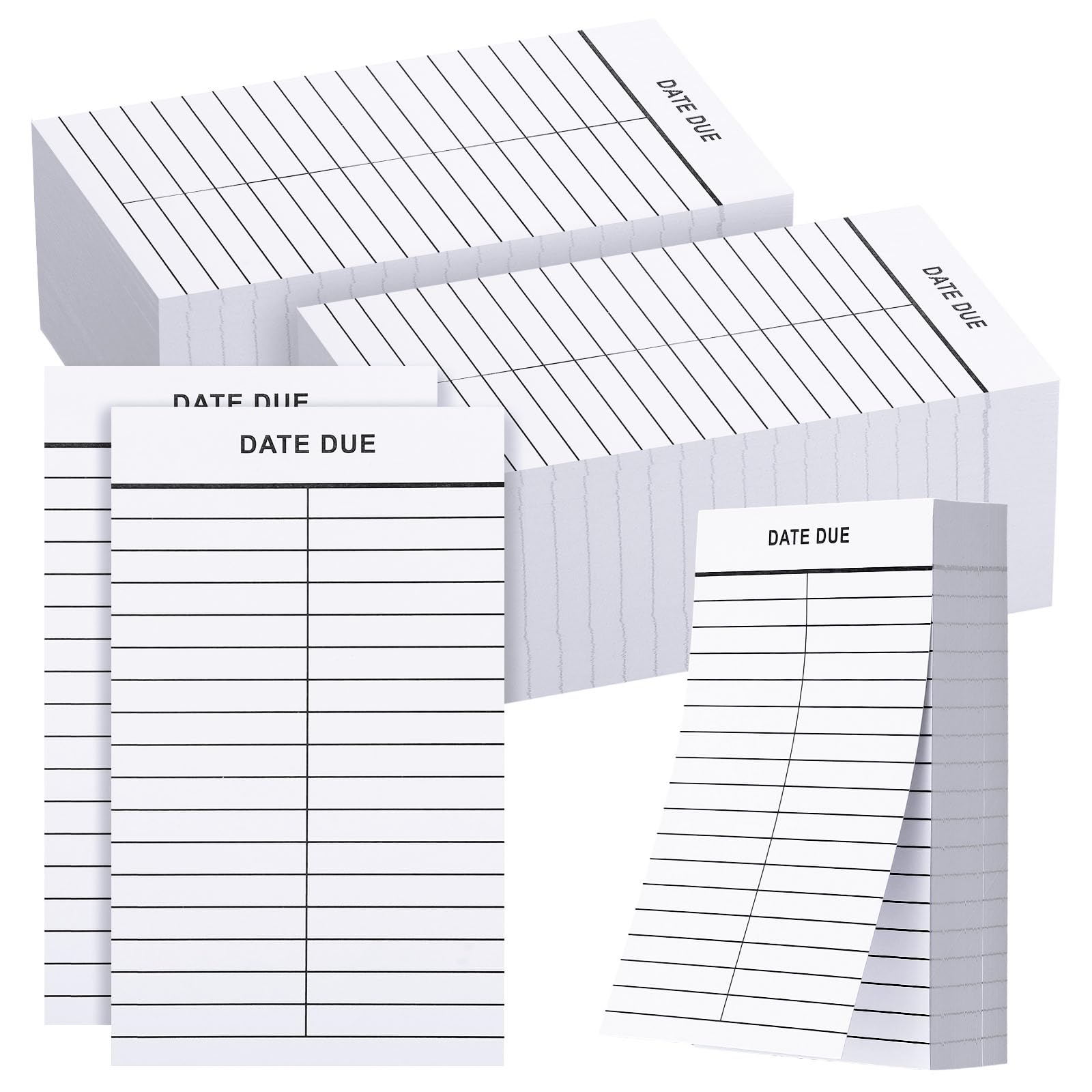 Photo 1 of Faccito 500 Pcs Peel and Stick Date Due Slips, Library Due Date Cards 3 x 5 Inches Library Card Pockets for Book Checkouts School Nursery Classroom Supplies, 2 Columns