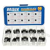 BOJACK 10 Values 50 Pcs LM317 L7805 L7806 L7808 L7809 L7810 L7812 L7815 L7818 L7824 TO-220 Package High Current Positive Voltage Regulator Assortment Kit