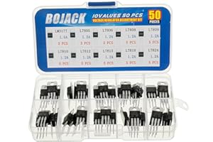 BOJACK 10 Values 50 Pcs LM317 L7805 L7806 L7808 L7809 L7810 L7812 L7815 L7818 L7824 TO-220 Package High Current Positive Volt