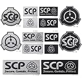OYSTERBOY 14pcs Assorted Size Thread Embroidered Tactical Hook and Look Backed Patch SCP Containment Procedures Foundation Se