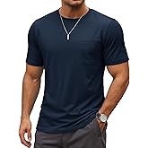 MAGCOMSEN Mens Pocket Tee Shirts UPF 80+ Sun Protection Shirts Lightweight Moisture Wicking Crewneck Casual Summer Tees