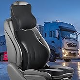BALAPET Set Truck Seat Cushion, Memory Foam Truck Seat Cushions for Truck Drivers, Semi Truck Truck Driver Seat Pad & Back and Neck Support Set, Semi Truck Driver Accessories (Black)