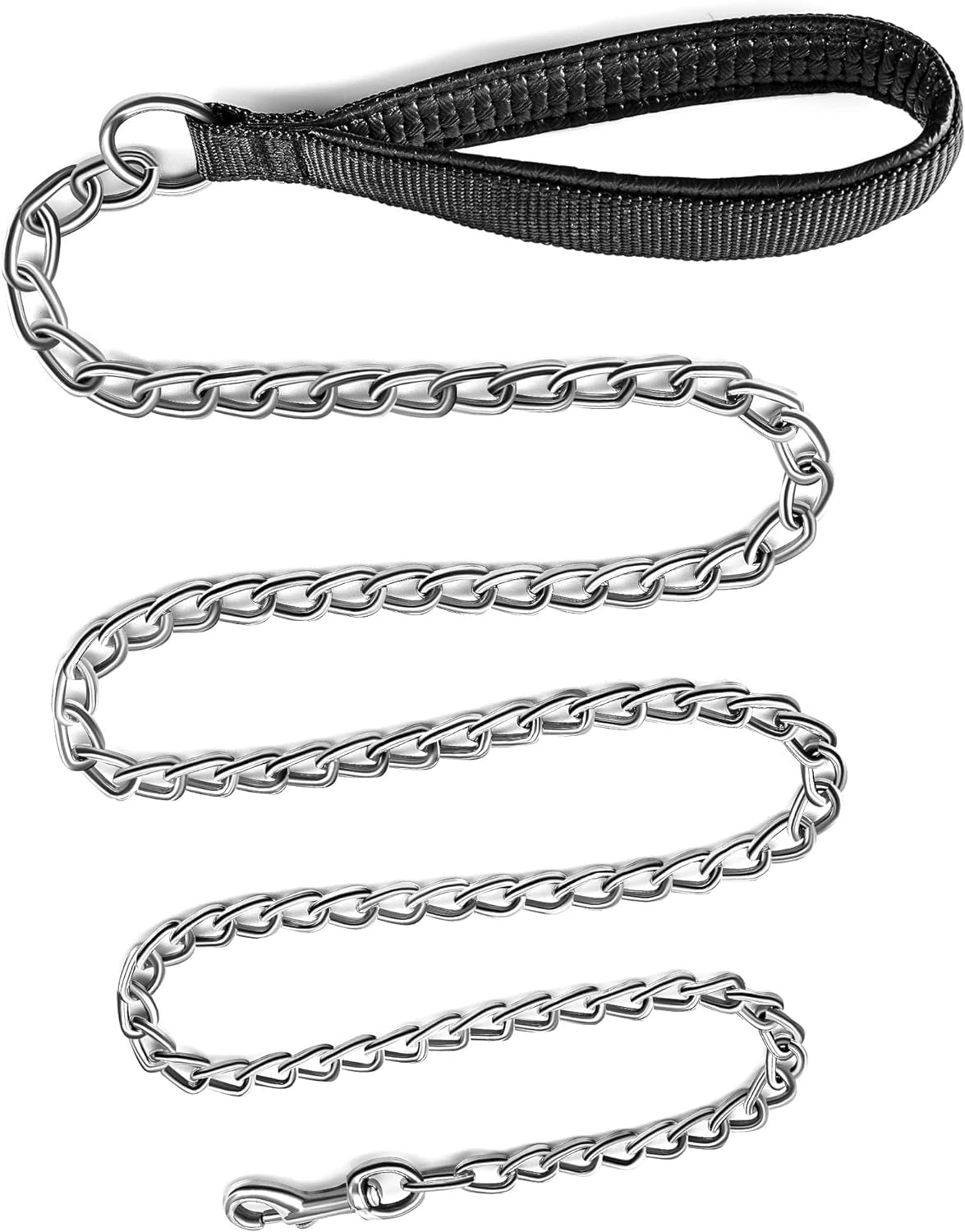 LATRAT Metal Dog Lead, Metal Chain with Polyurethane Handle for Small and Medium Dogs, for Walking Traffic Dogs and Travels (3 x 180 cm)