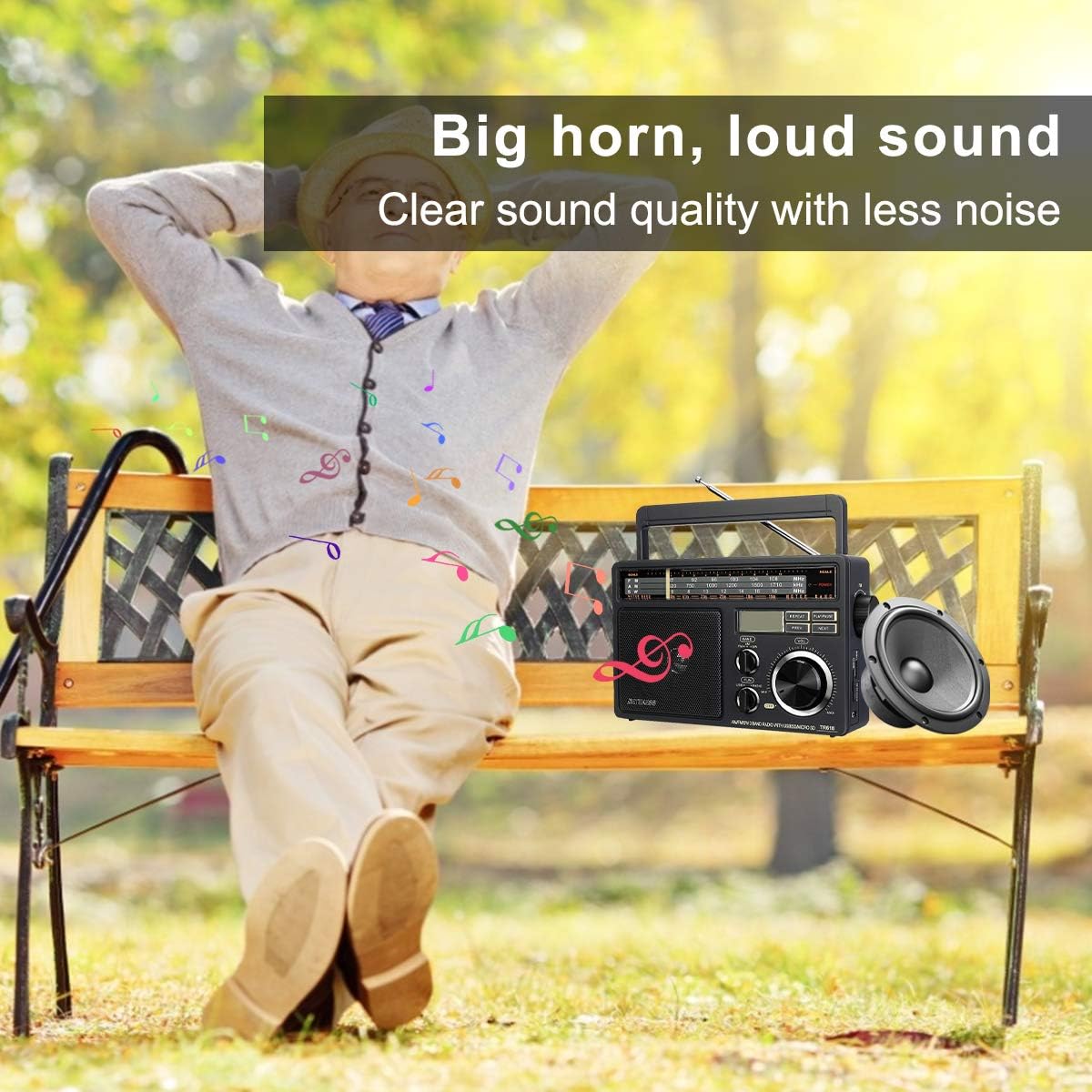 Retekess TR618 Shortwave Radio AM FM Radio Portable Transistor Analog Radio MP3 Player with Earphone Jack Operated by 3 D Batteries or AC Power: Home Audio & Theater