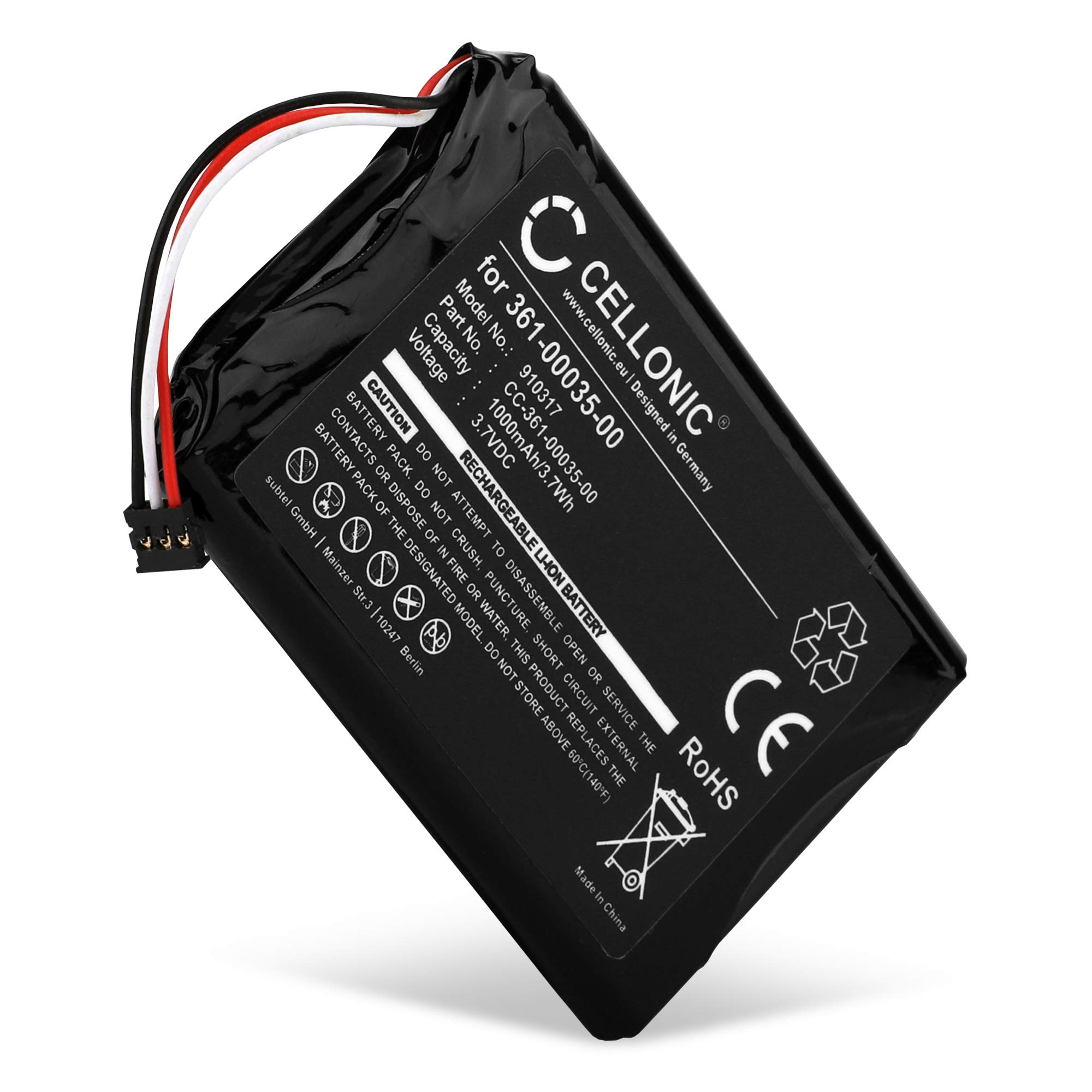CELLONIC 1x Battery for GPS/Navigation Compatible with Garmin Edge 800, Edge 810, Edge Touring Plus, 361-00035-00 - (1000mAh, 3.7V)