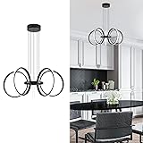 Mayful Modern LED Chandelier, Black Pendant Light