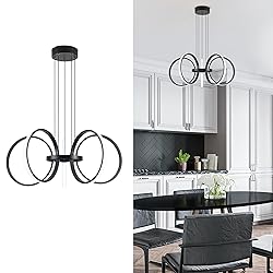 Mayful Modern LED Chandelier, Black Pendant Light
