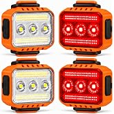 JokPux Rechargeable LED Bike Lights for Night Riding, Front and Back Set | 4 Pack,9+9 Modes,4-20H Runtime,Waterproof,Rechargeable,Tool-Free Mounting,1.5H Fast Charging for City,Road &amp; MTB Riding