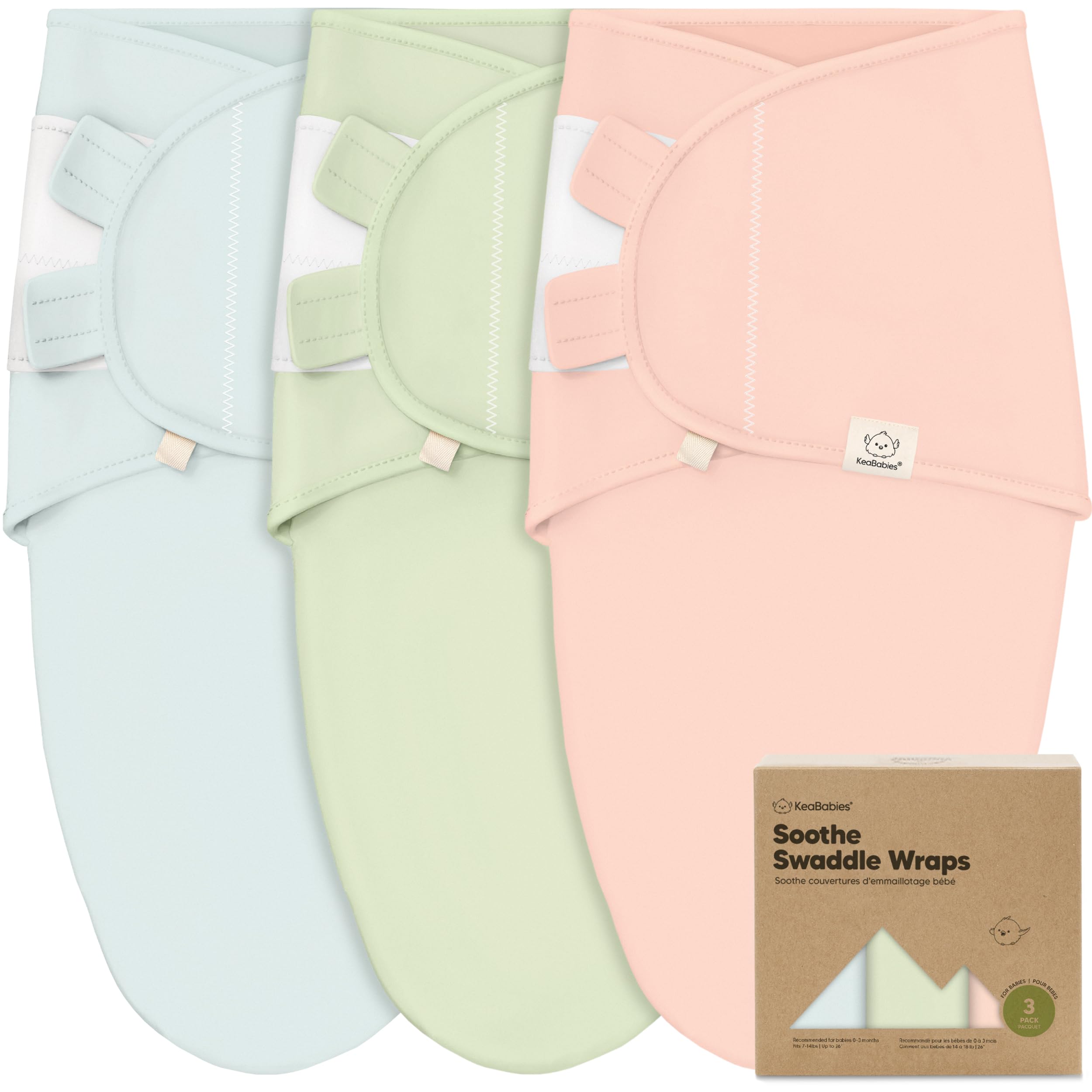 Photo 1 of KeaBabies 3-Pack Organic Baby Swaddle Sleep Sacks - Swaddles for Newborns, Infant 0-3 Months, Baby Girls, Boys, Soft & Snug Newborn Sleep Sack, Nursery Swaddling Blankets (Mellow)