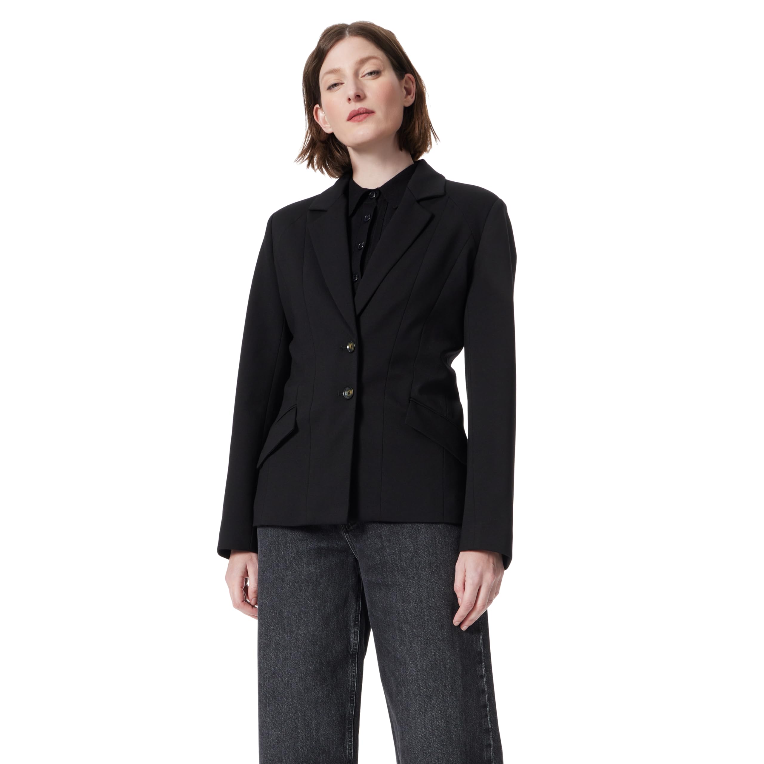 DO by Dee Ocleppo Womens Angela Seamed Double Button Front Blazer with Lining Standard