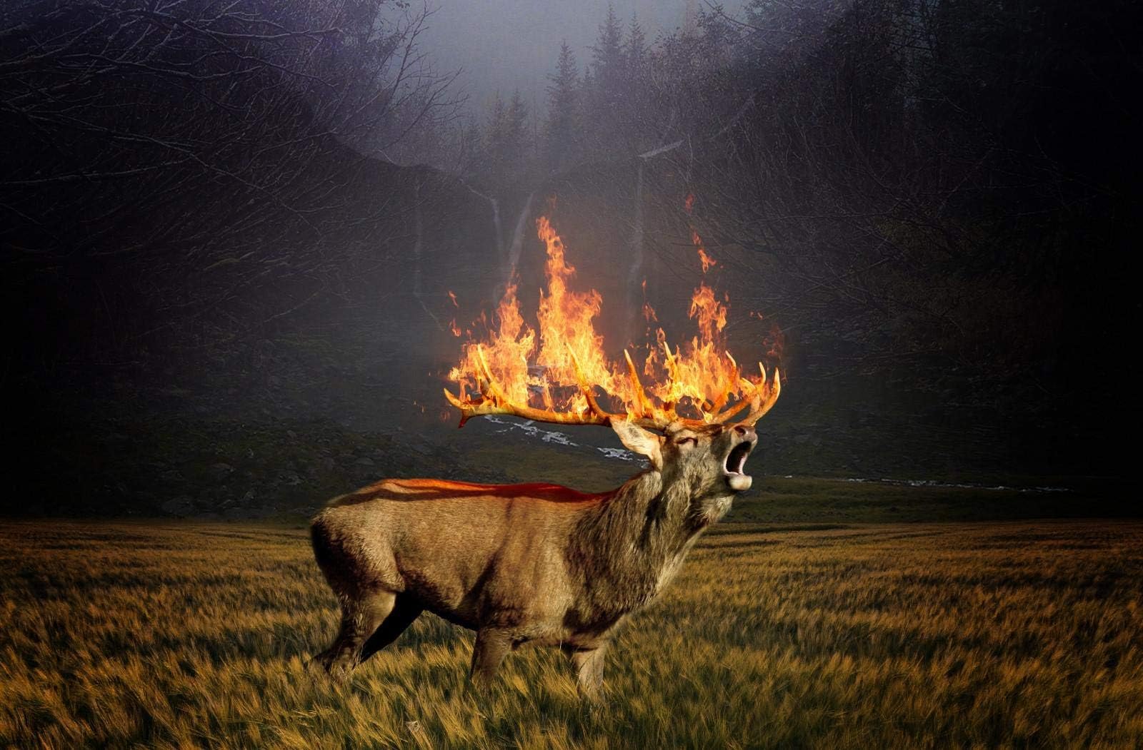 TWYYDP Jigsaw Puzzle 500 Piece Elk'S Horn Is on Fire Suitable for People Over 12 Years Old