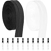 Amtvuzy 10 Yards 360 In Bulk Zippers for Sewing,#3 Nylon Coil Zippers by The Yard,20PCS Replacement Zipper Sliders for DIY Se