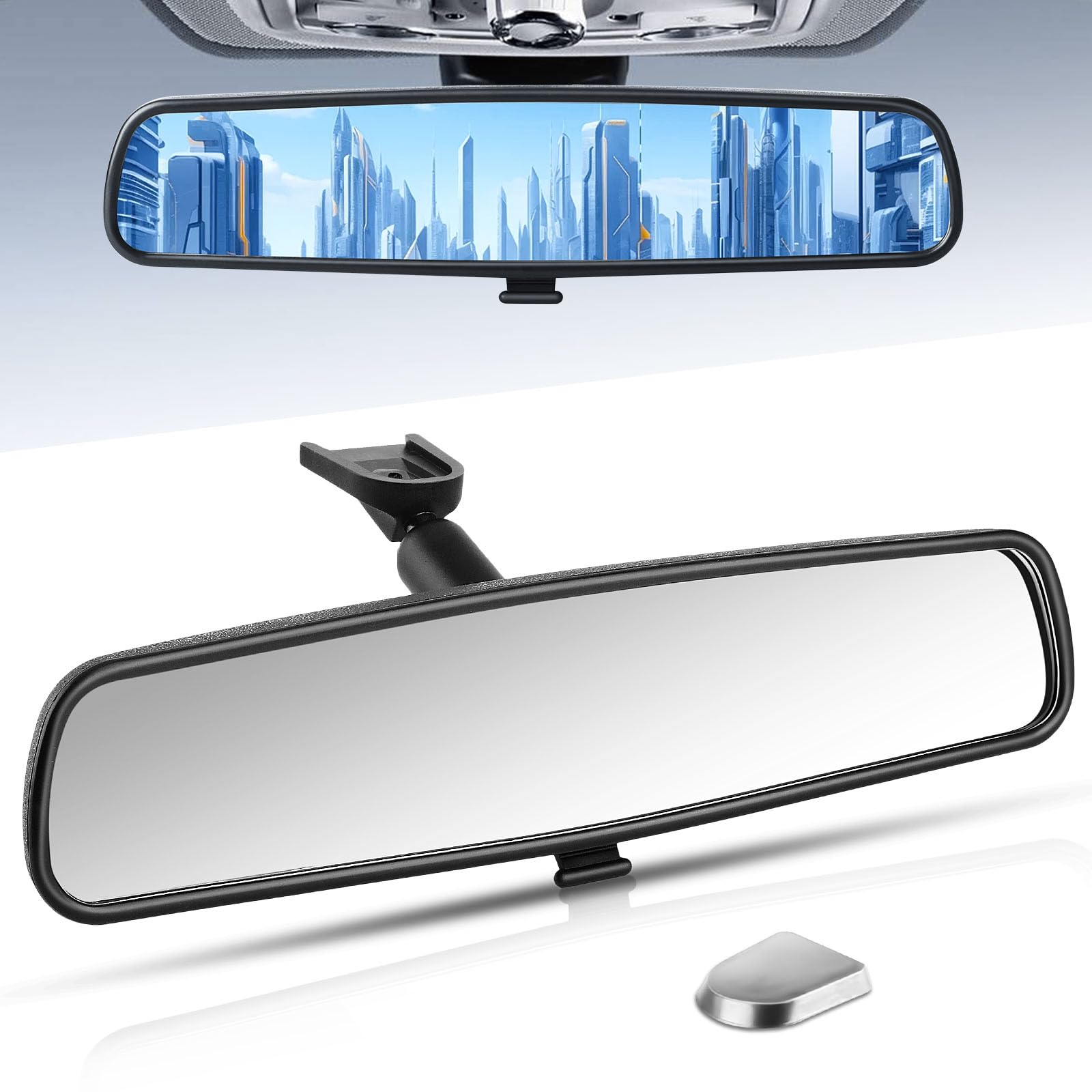 Photo 1 of 10.5" Rear view mirror, Interior rearview mirror Kit Universal Fit Type Compatible with Chevrolet Ford Toyota Nissan Jeep Honda Subaru Hyundai Kia Mazda Buick and More for Car