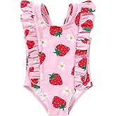 Happy Town One-Piece Infant Toddler Baby Girl Summer Swimsuit Watermelon Leopard Ruffle Swimwear Bikini Bathing Suit