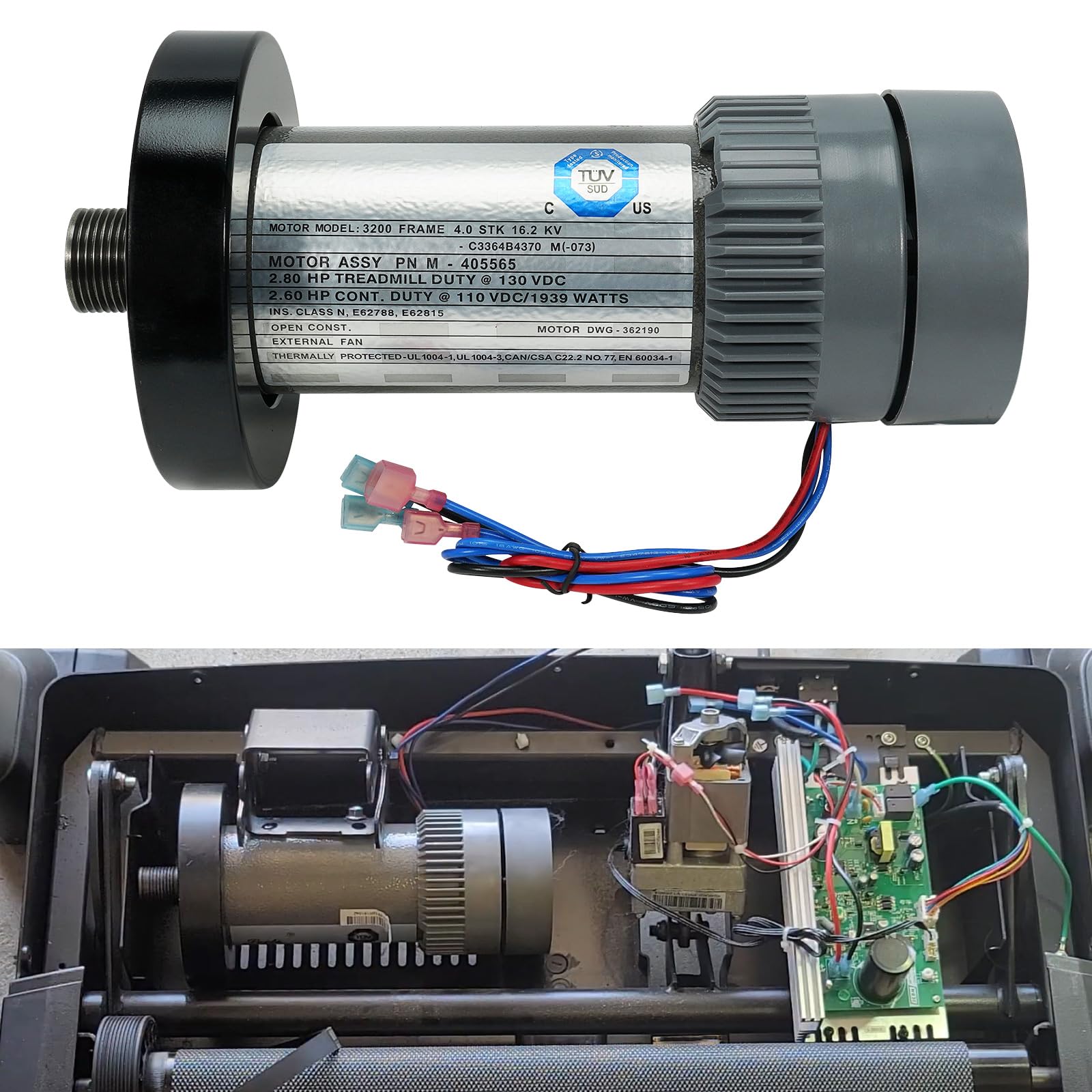 Photo 1 of Kozlira Treadmill DC Drive Motor with Flywheel, 2.80 HP 130V DC 1939W Replacement for NordicTrack & ProForm – Compatible with 314571, M-405565, 362190, 356334, 405618, 349568, C3364B4370M