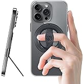 EWA MagOne 3rd Gen [Compatible with MagSafe] Phone Grip Stand with Finger Strap, Removable Magnetic Ring Holder Kickstand Loop for iPhone 17,16,15,14,13,12 Series (Black)