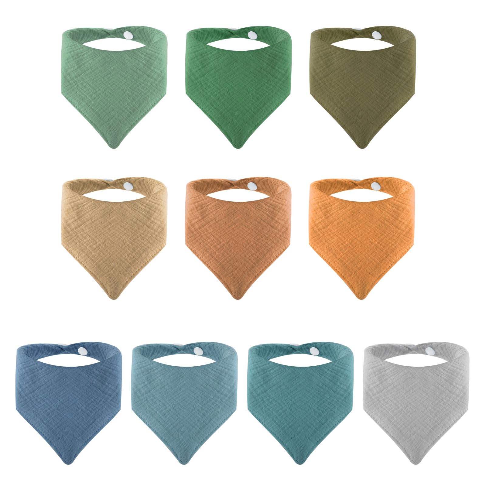 Lanjue Baby Bibs, 10 Packs Baby Bandana Dribble Bibs, Cotton Soft and Absorbent Drool Bibs with Adjustable Snaps for 0-36 Months Unisex Newborn Boys Girls