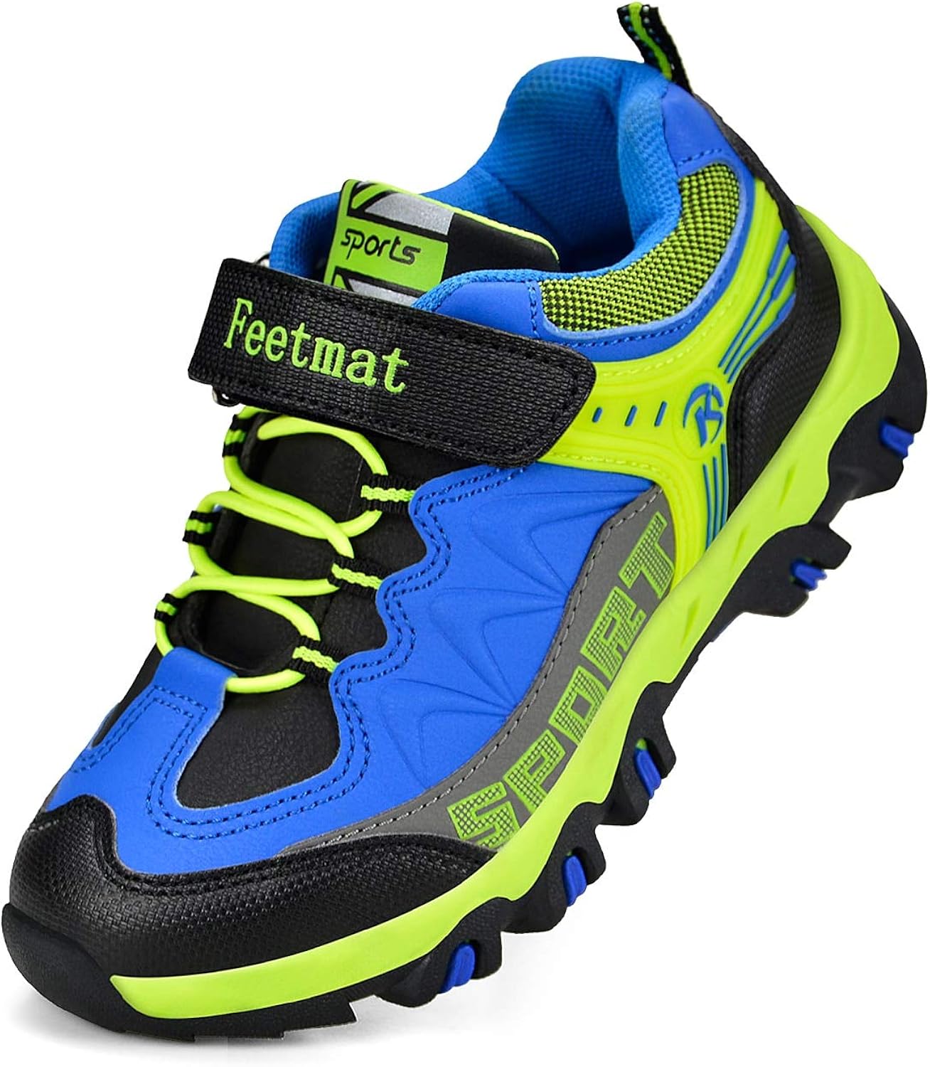 Feetmat Boys Shoes Outdoor Waterproof Hiking Shoes Kids Sneakers Blue Size 8.5 M