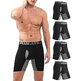 plusjoys Boxer Briefs for Men Pack Breathable Mesh, Men's Underwear Moisture Wicking, Boxers for Men Pack 4 with 3D Pouch