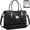 BAGAIL Travel Duffel Bag, Weekender Bags for Women, Overnight Gym Carry On Tote Bag with Wet Pocket, Hospital Mom Bag for Labor and Delivery - Extra Large, Grid-Black