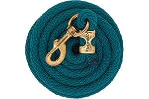 Weaver Leather Poly Lead Rope with Solid Brass 225 Snap, Teal Green