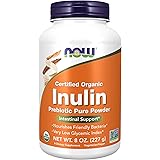 NOW Supplements, Inulin Prebiotic Pure Powder, Certified Organic, Non-GMO Project Verified, Intestinal Support*, 8-Ounce
