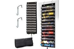 DHRRDE Playmat Tube for MTG - Portable Hangable Door Organizer with 2 Hooks, Fits for 12+1 Card Game Storage with Clear Slots for TCG/RPG Mats (12 tubes)