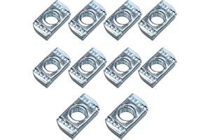 Abeicy Strut Channel Nuts, 1/4"-20 No Spring Thickened Nuts with Zinc Plated, Without Spring Nuts Use On Channel Struts (10 P