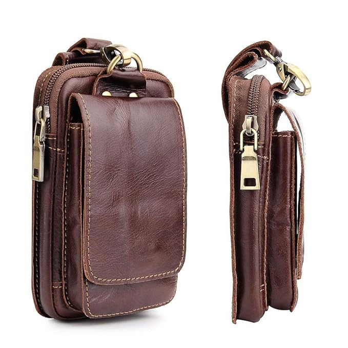 Pouch Gürteltasche Telefon Bauchtasche Leder Gürtelclip Brieftasche Gürtelschnalle Holster Tasche Hüfttasche Taillepäckchen K