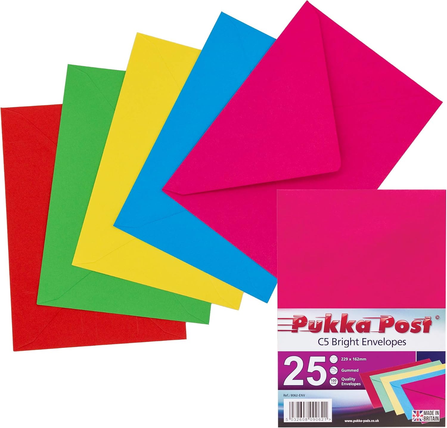 Pukka Pad, Pukka Post & Packaging Gummed Envelopes, Pack of 25, Ready-to-Seal