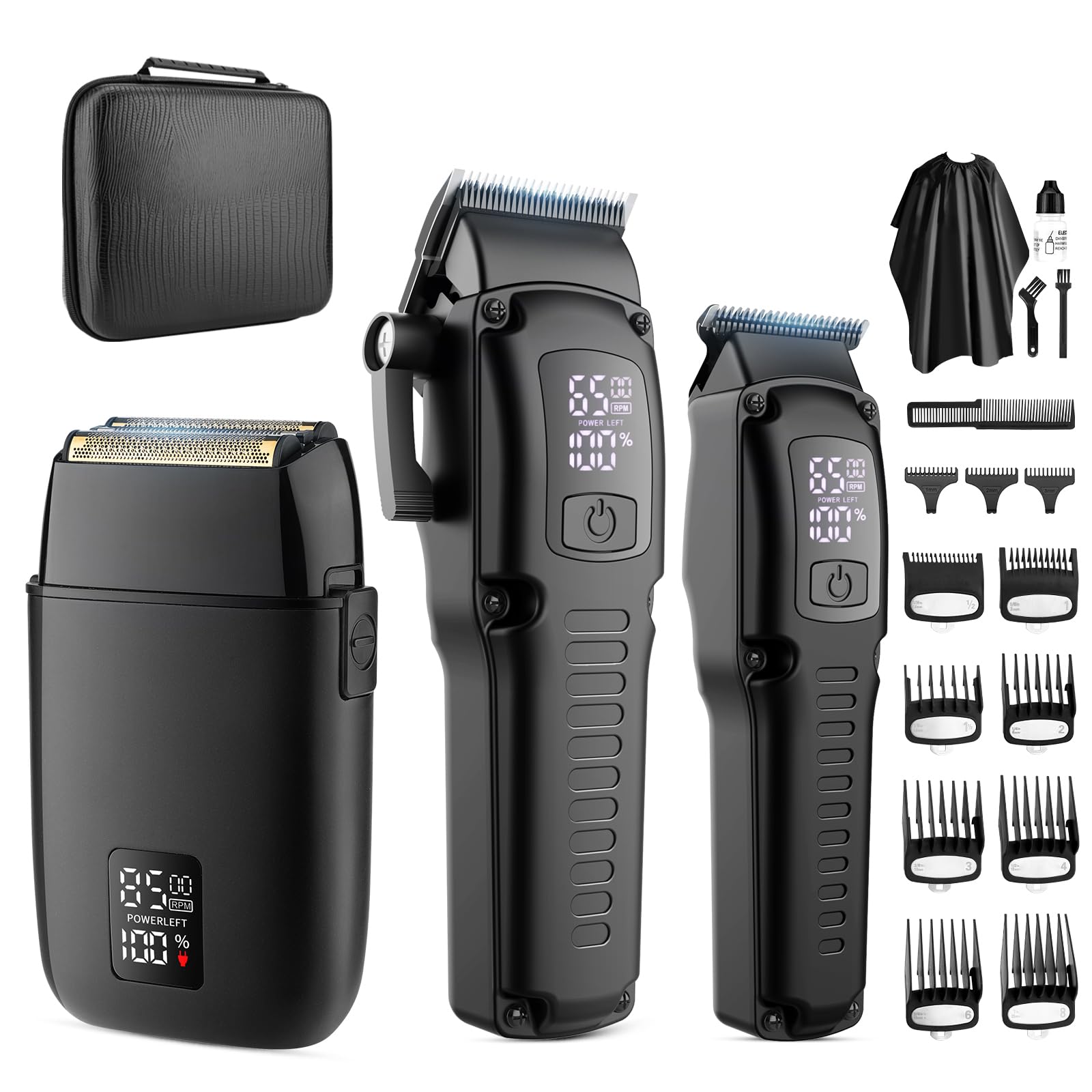 Photo 1 of Zesuti Professional Barber Hair Clippers Trimmer Shaver Set for Men,Cordless Hair Cutting Kit & Zero Gap T-Blade Trimmer & 8500 RPM Electric Shaver Combo with EVA Case,Mens Gift