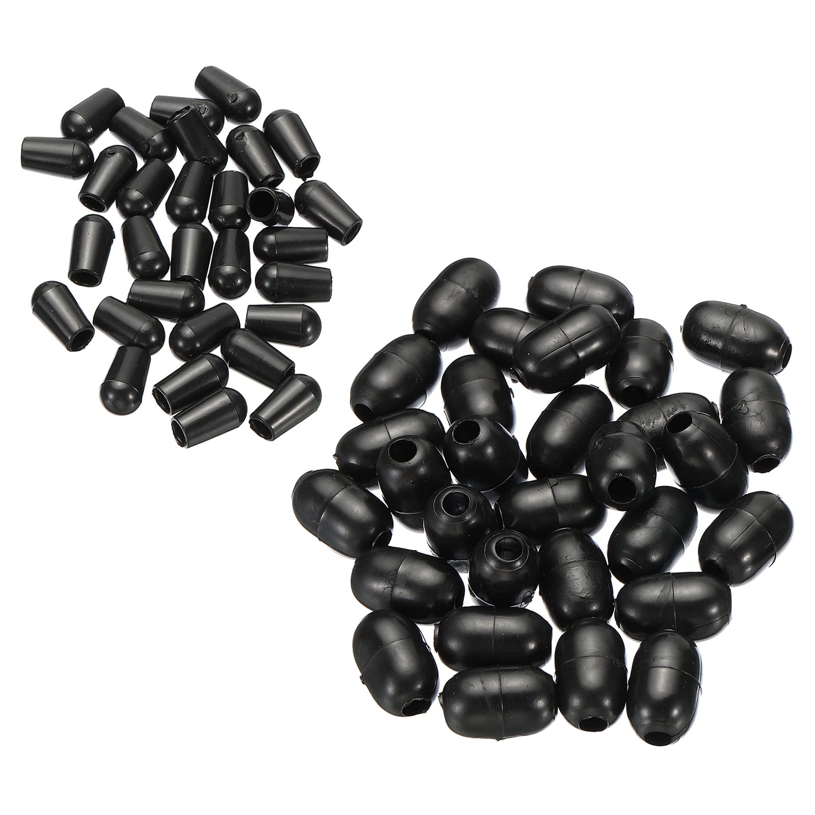PATIKIL Kitchen Sink Rack Feet, 1Set/30Pcs Plastic Sink Protector Feet with 30Pcs 5mm ID x 13mm OD Bumpers Cover for Sink Rack Grid, Black