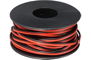 Generic 24 Gauge Wire 2 Conductor Parallel Silicone Wire 24AWG Stranded Wire Electrical Wire Tinned Copper Wire Spool 10m/33f