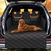 EasyHaWei 4-in-1 SUV Cargo Liner for Dogs, Non-Slip Water Resistant Pet Trunk Mat with Side Flaps Protector & Back Seat Organizer, Dog Backseat Cover for SUVs Vans