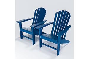 OTSUN Adirondack Chair Set of 2, Large Lawn Chair, Outdoor Chair Weather Resistance, Patio Chair for Yard, Porch, Garden, Deck, Swimming Pool, Navy Blue
