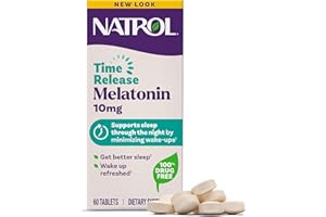 Natrol Melatonin 10mg Time Release Tablets, Sleep Dietary Supplement for Restful Sleep, 60 Melatonin Time Release Tablets, 60 Servings