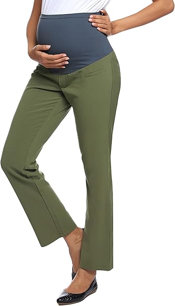 Maacie Womens Maternity Bootcut Pants Secret Fit Belly Work Pants