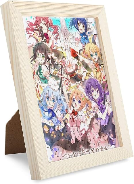 Amazon Co Jp ご注文はうさぎですか 木製パズル額縁パズル写真ホームゲームフレーム家族タイミング記念日お祝いデザインフレーム デスクトップスタンド壁掛け2サイズ誕生日プレゼント縦70 Pcs ホーム キッチン