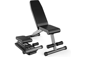 FF Finer Form 5-in-1 Weight Bench, Adjustable & Foldable for Bench Press, Strength Training and Full Body Workout, Perfect for Dumbbell Sets or an Adjustable Dumbbell Set in Your Home Gym
