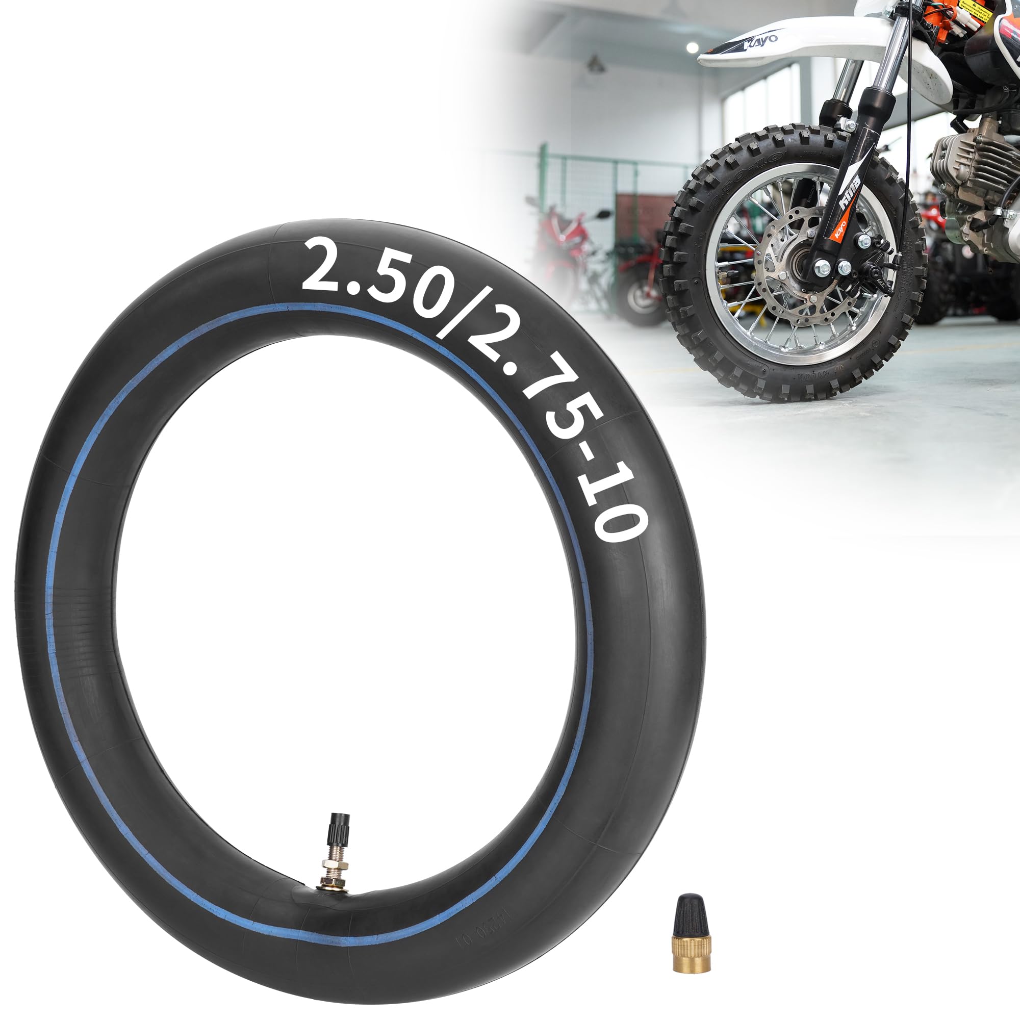 2.50-10 2.75-10 Inner Tube, 2.50/2.75-10 Inner Tube with Straght Valve Stem for CRF50 XR50 DRZ70 JR50 DRZ70 PW50 MX650 MX500 Mini Pit Dirt Bikes