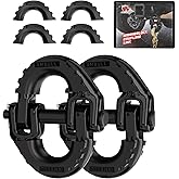 AMBULL 2 Pack 1/2" Safety Chain Connector Link, G80 Tow Hitch Hammerlock Coupling Link, Tow Chain Connector with 12000 lbs Loading (Black)