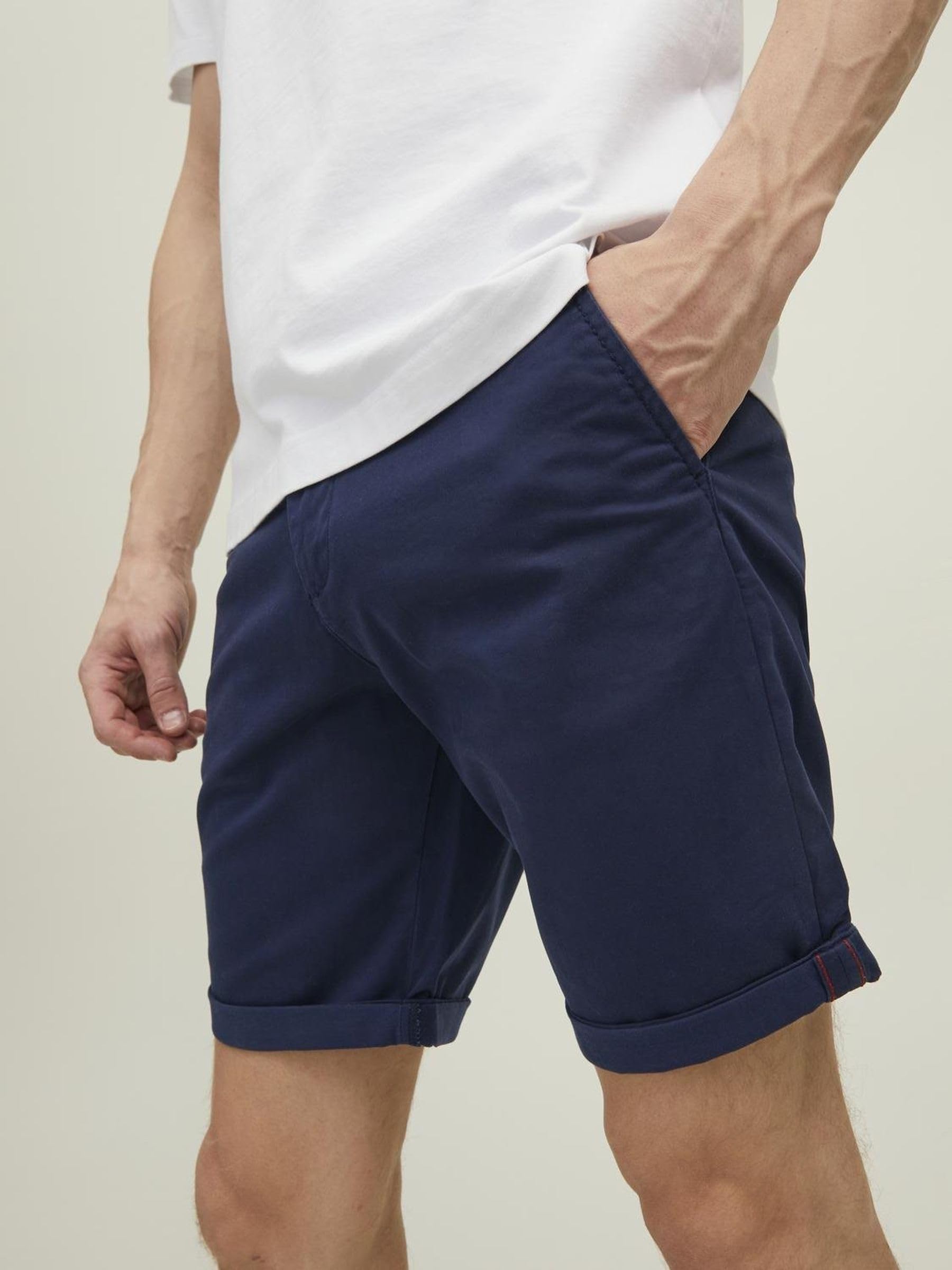 JACK & JONES Herren Chino Shorts Regular Fit 12165604,Navy Blazer,L 9