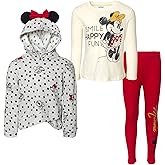 Disney Minnie Mouse Pullover Fleece Hoodie Graphic T-Shirt and Leggings 3 Piece Outfit Set Infant to Big Kid