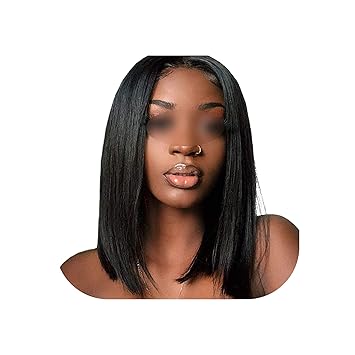 Amazon Com Straight Short Human Hair Wigs 150 Density 13x4