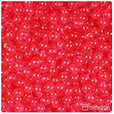 BeadTin Hot Pink Transparent 6mm Round Plastic Craft Beads (500pcs)