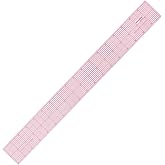 KEARING 2"x18" Clear Sewing Graph Ruler - Plastic Pattern Grading Ruler | Flexible 1.2mm clear plastic 18" grid ruler for fas