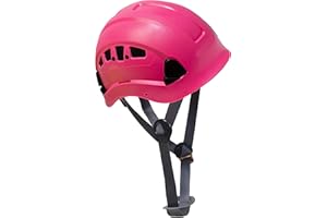 Troy Safety, HP55 Adjustable ABS Climbing Helmet, 6-Point Suspension, Designed for Climbing, Riding and Construction, 1 Ea Hi-Viz Pink