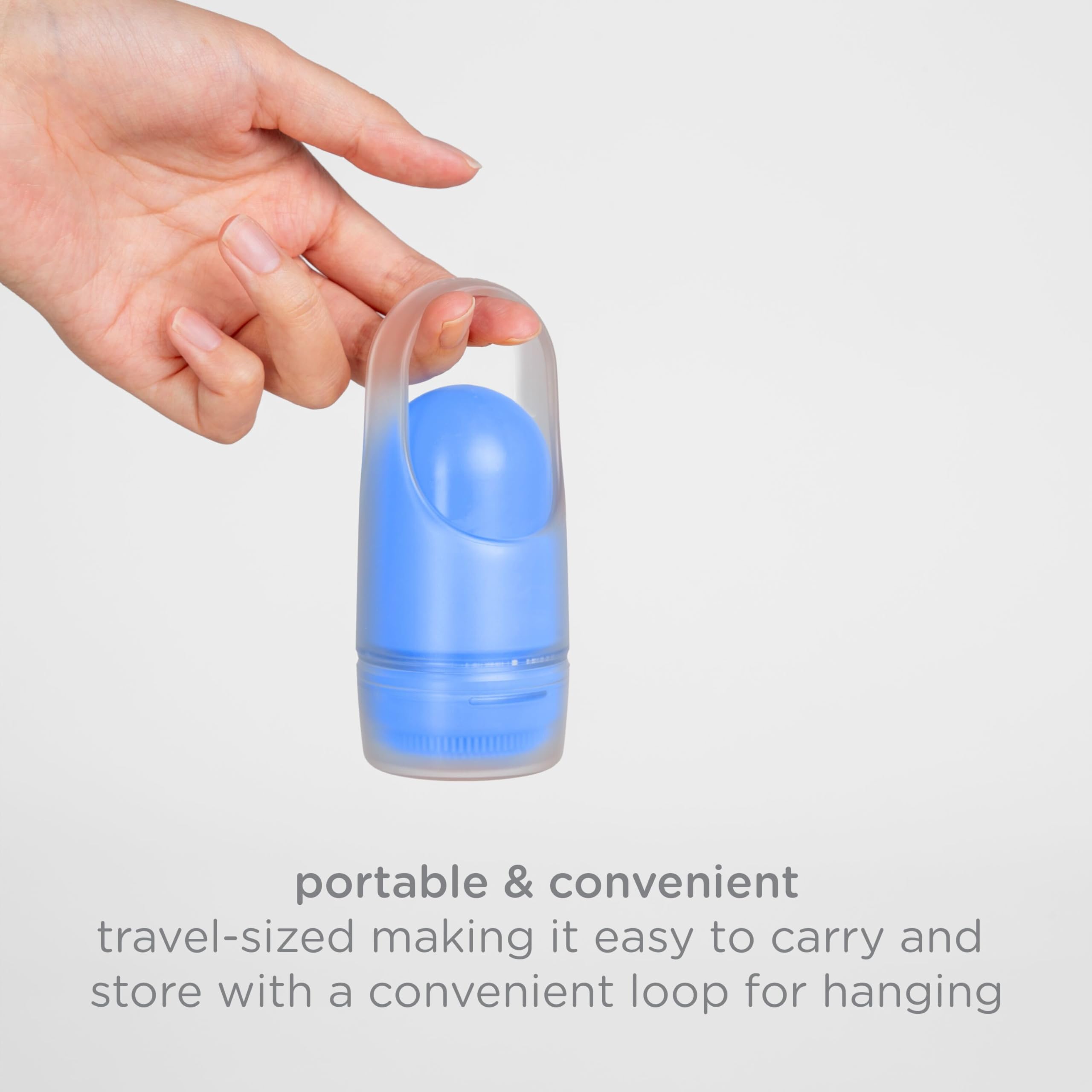 Ubbi Sunsqueeze Sunscreen Applicator, Refillable Roll On, Soft Silicone Bristles for Babies and Toddlers, Easy to Clean, Dishwasher Safe, TSA-Approved, Holds 3.38 Fluid Oz, Blue